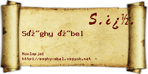 Sághy Ábel névjegykártya