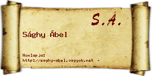 Sághy Ábel névjegykártya